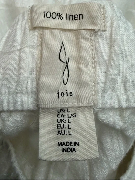 Joie White 100% Linen Casual Pants - Picture 5 of 6